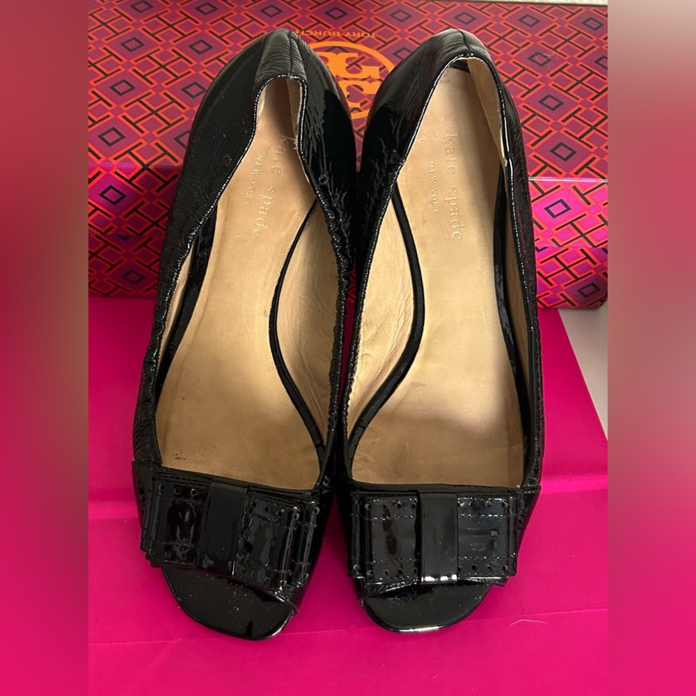 Kate Spade Black open Toe flats 6.5